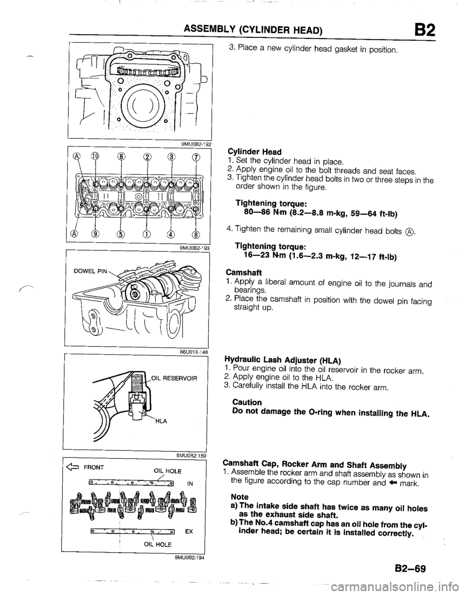 MAZDA B2200 1992  Workshop Manual 