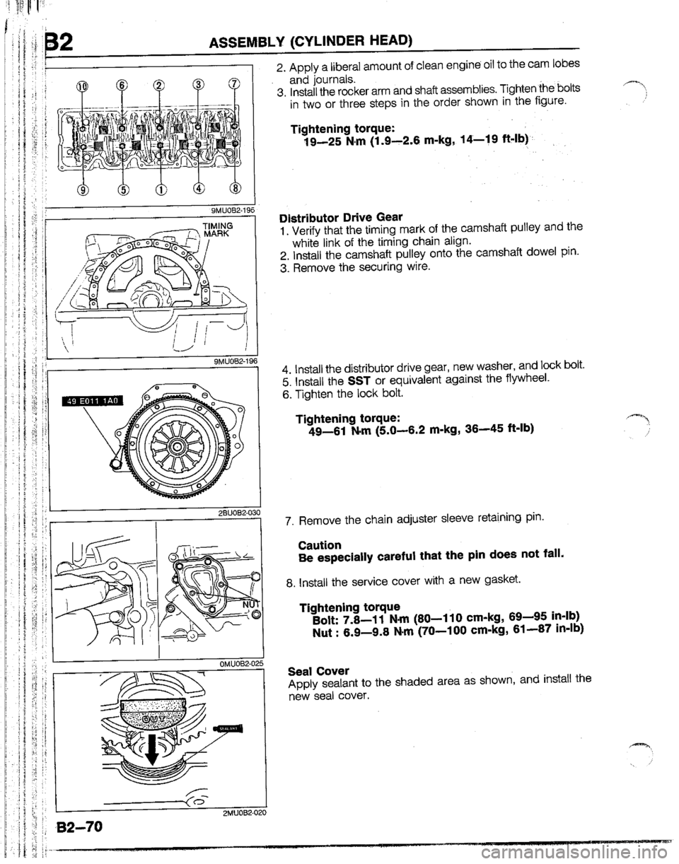 MAZDA B2200 1992  Workshop Manual 