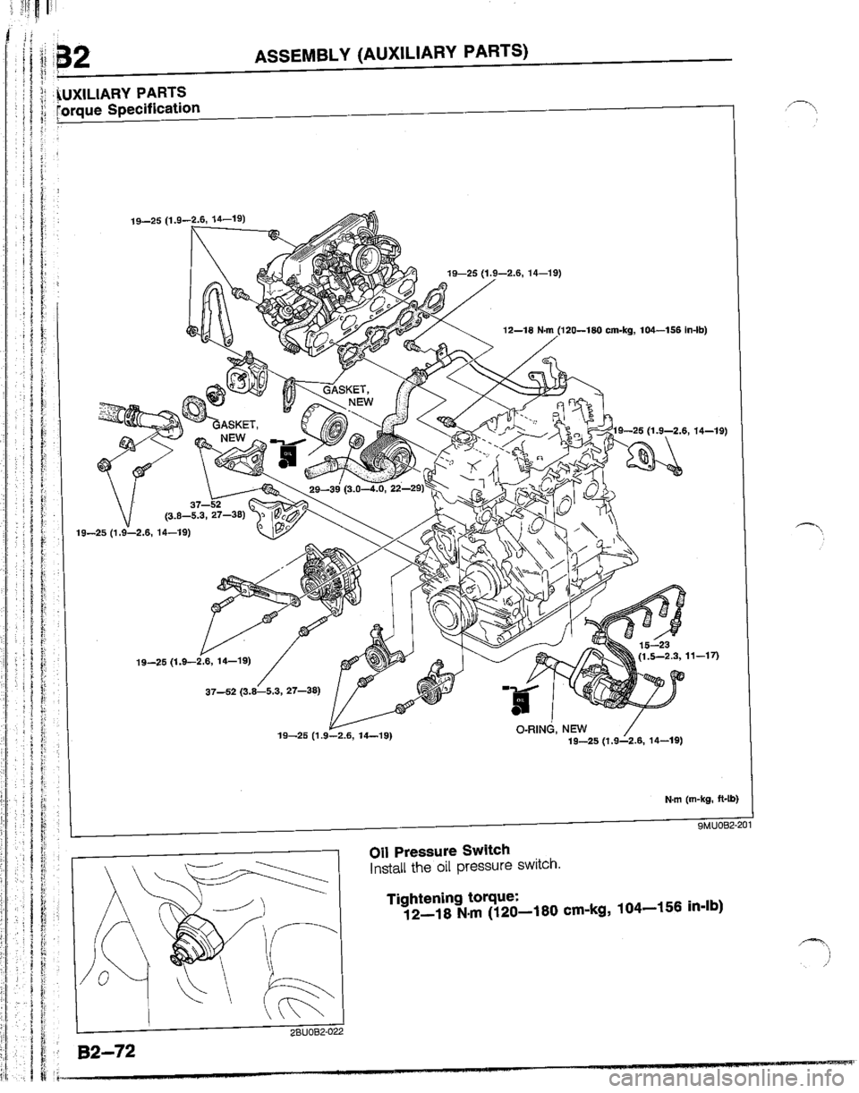 MAZDA B2200 1992  Workshop Manual 