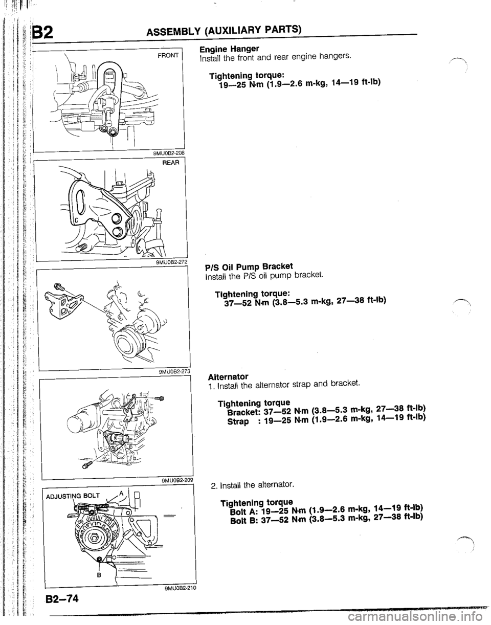 MAZDA B2200 1992  Workshop Manual 