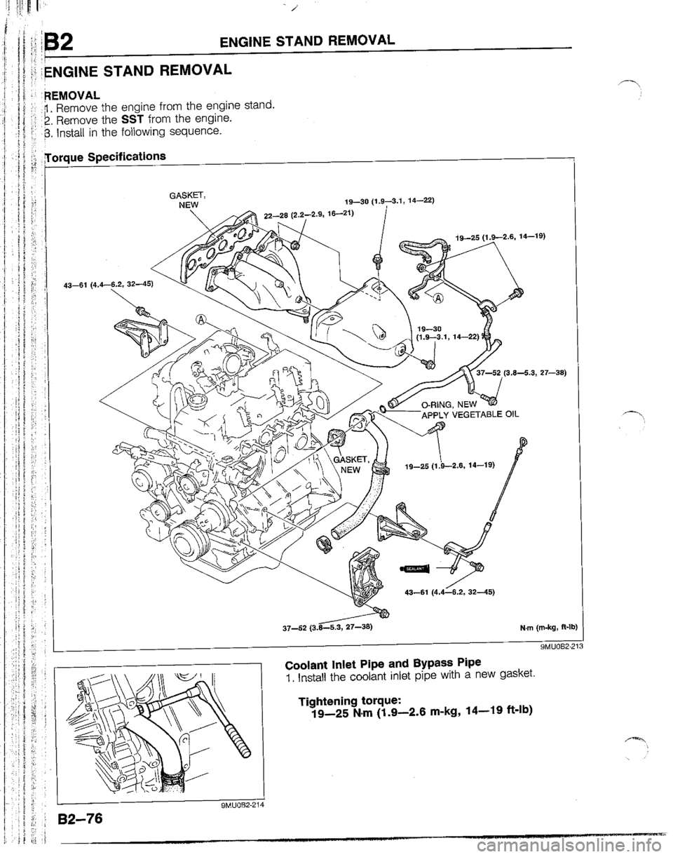 MAZDA B2200 1992  Workshop Manual 