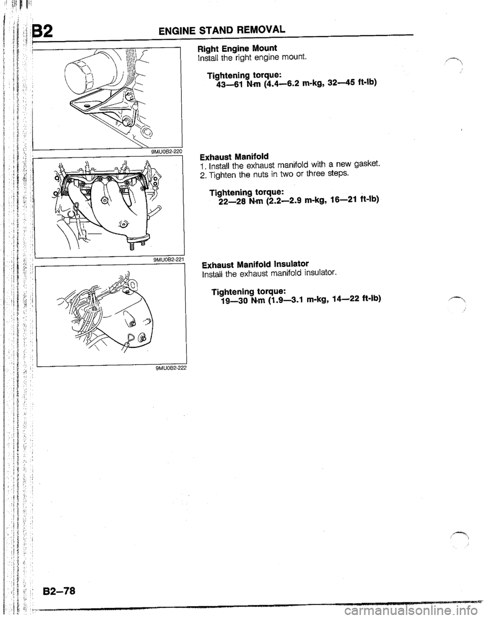 MAZDA B2200 1992  Workshop Manual 