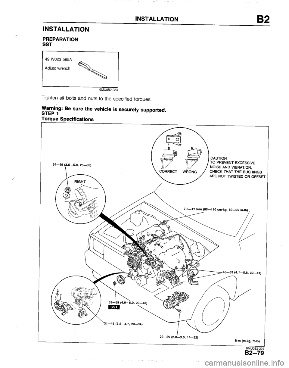 MAZDA B2200 1992  Workshop Manual 