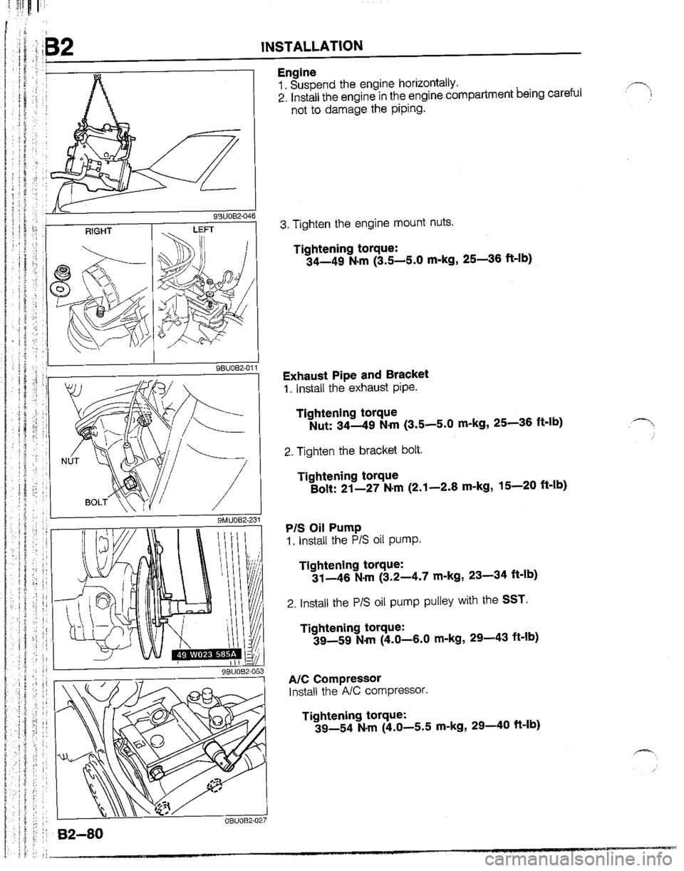 MAZDA B2200 1992  Workshop Manual 