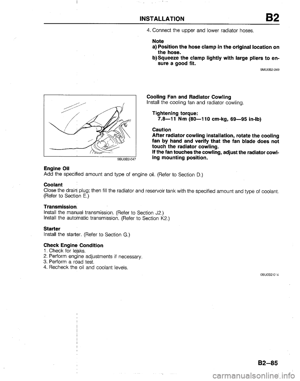 MAZDA B2200 1992  Workshop Manual 