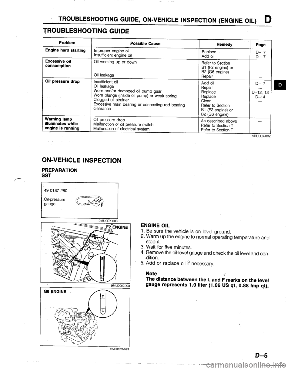 MAZDA B2200 1992  Workshop Manual 