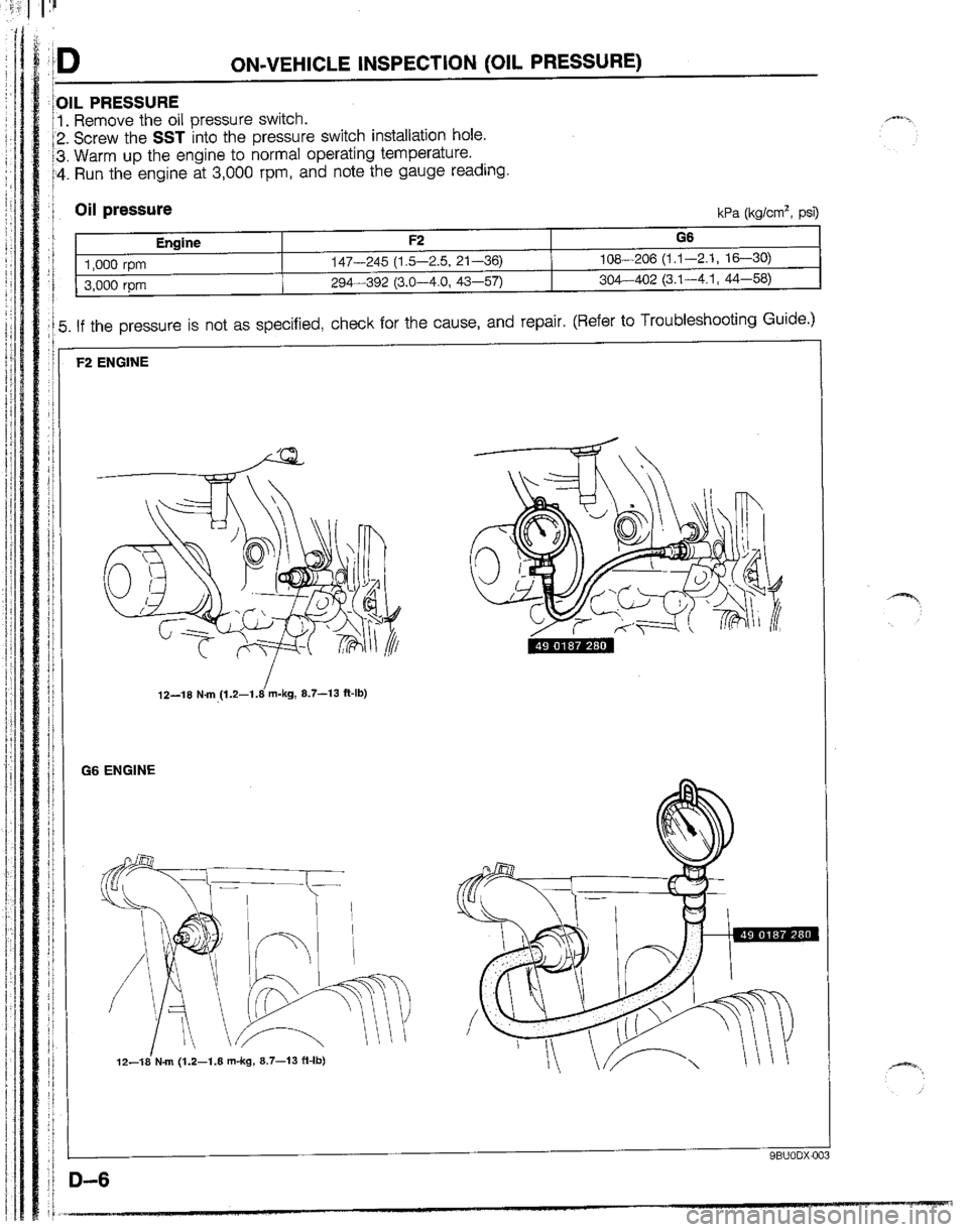 MAZDA B2200 1992  Workshop Manual 
