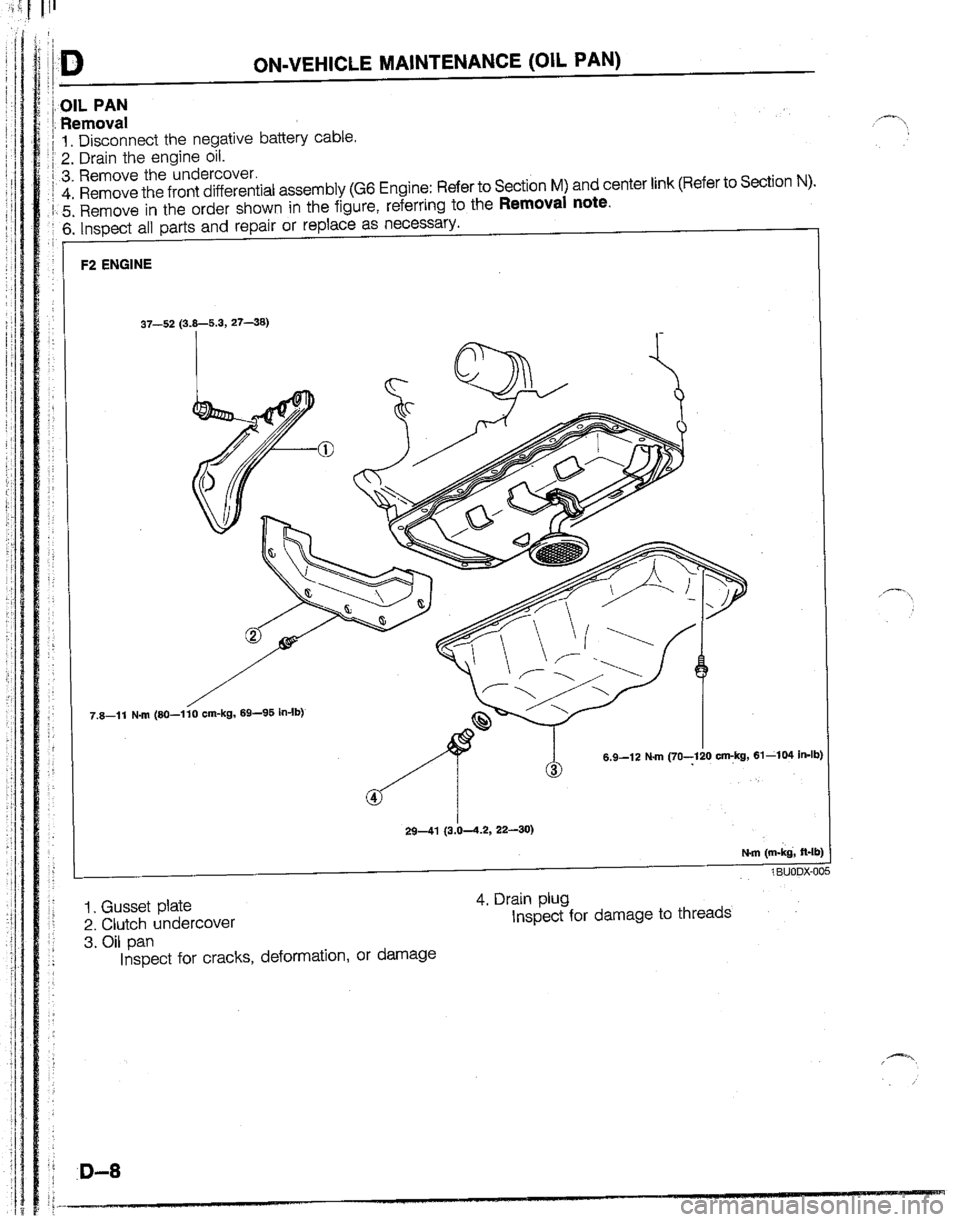 MAZDA B2200 1992  Workshop Manual 