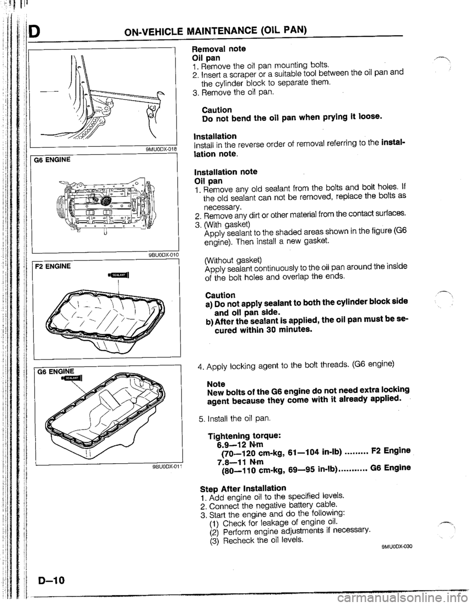 MAZDA B2200 1992  Workshop Manual 