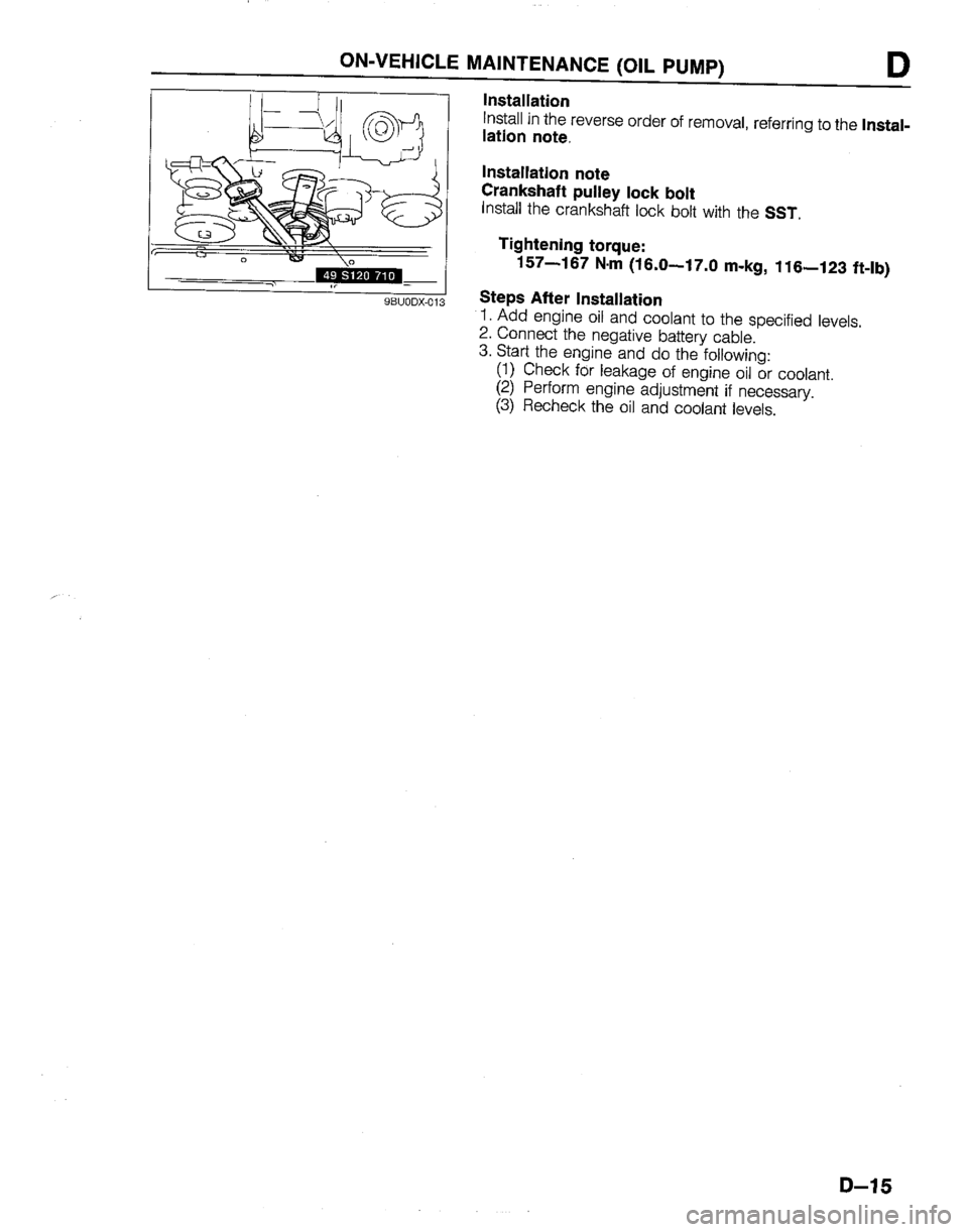 MAZDA B2200 1992  Workshop Manual 