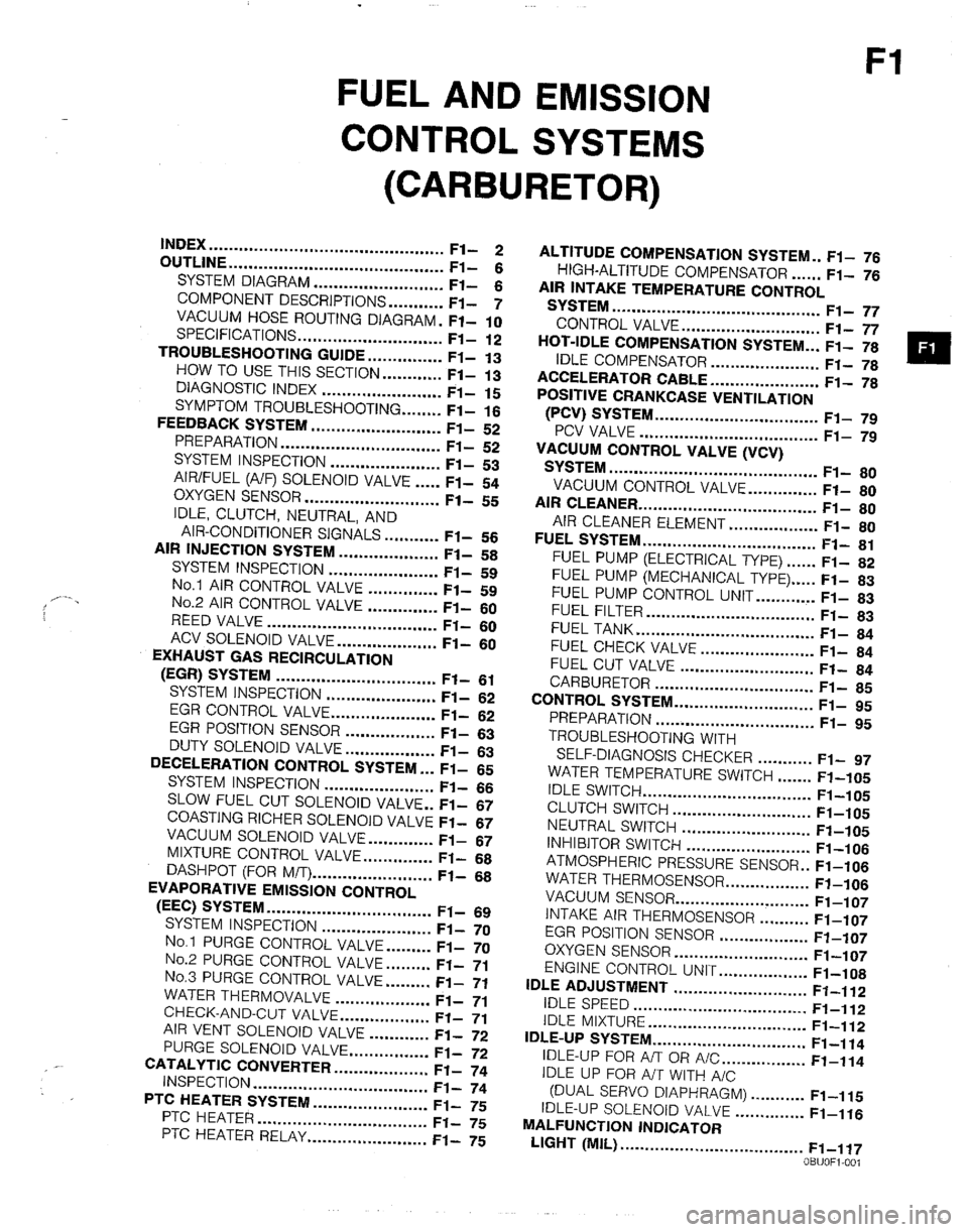 MAZDA B2200 1992  Workshop Manual 