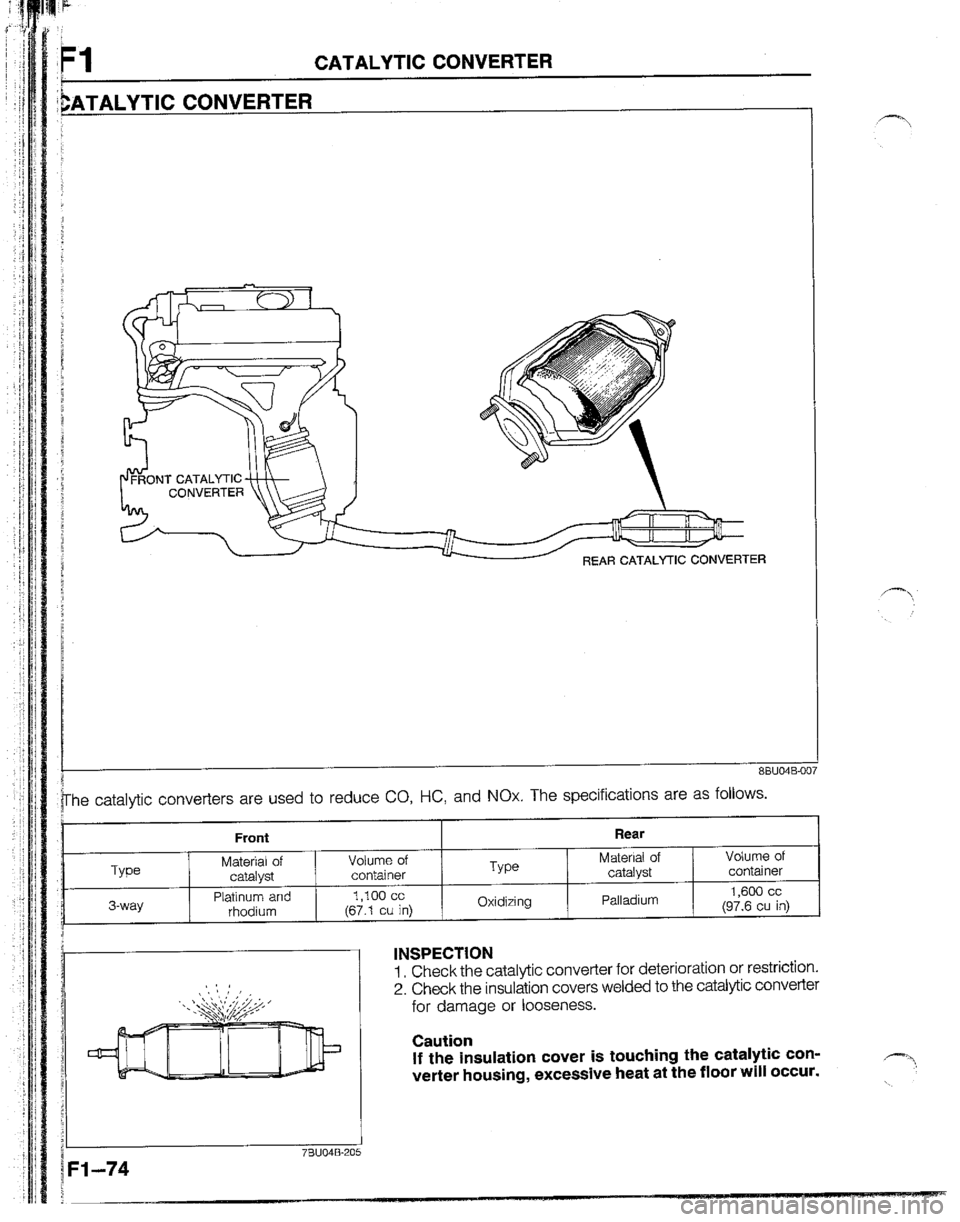 MAZDA B2200 1992  Workshop Manual 