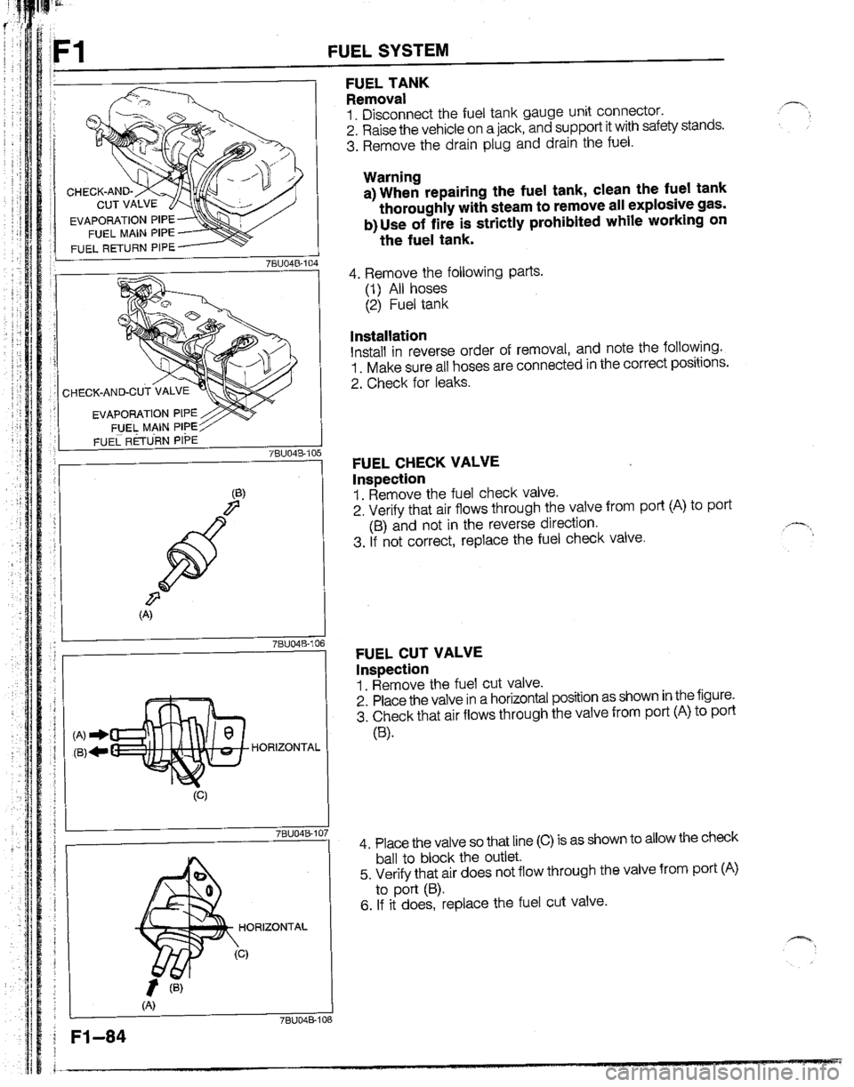 MAZDA B2200 1992  Workshop Manual 