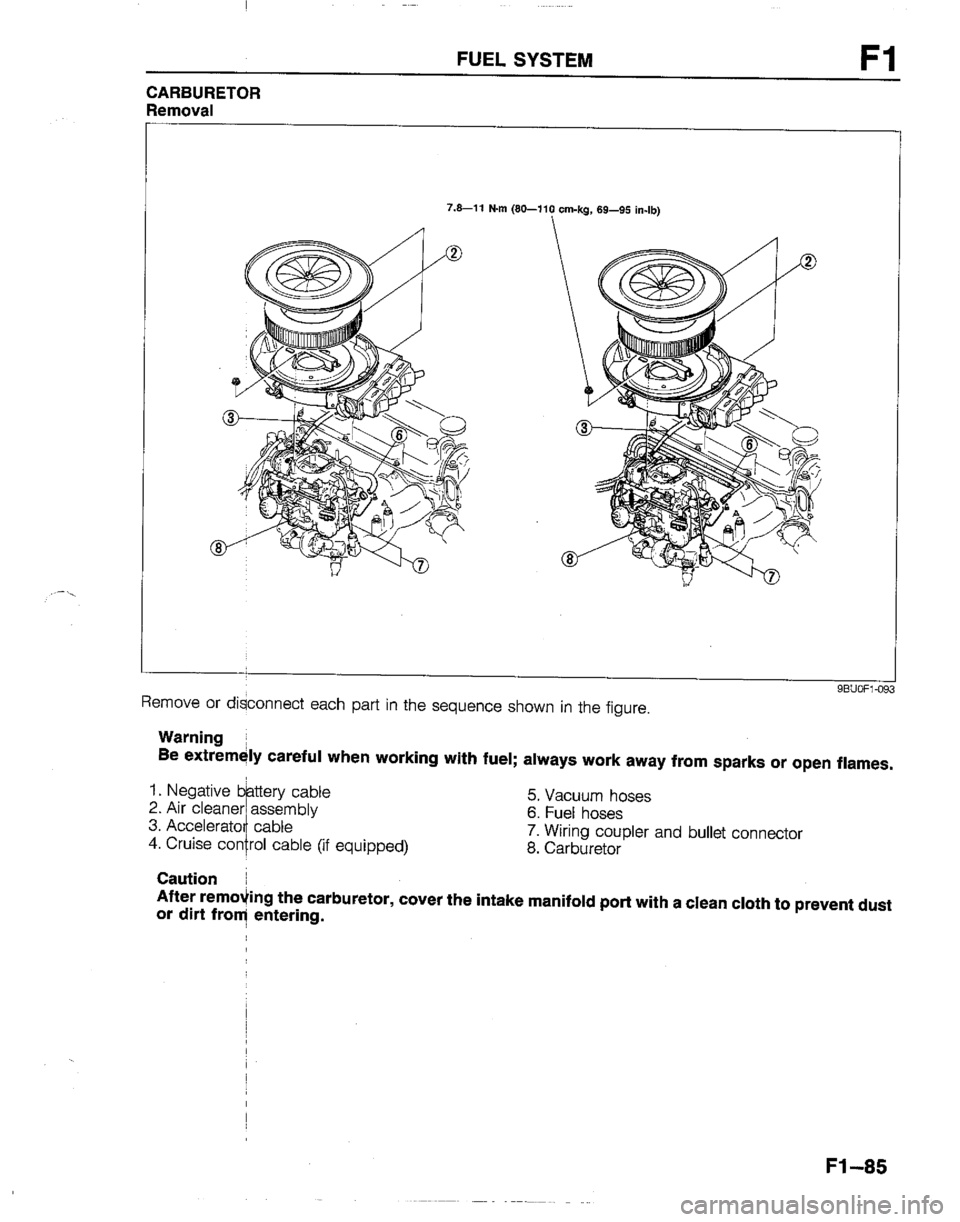 MAZDA B2200 1992  Workshop Manual 