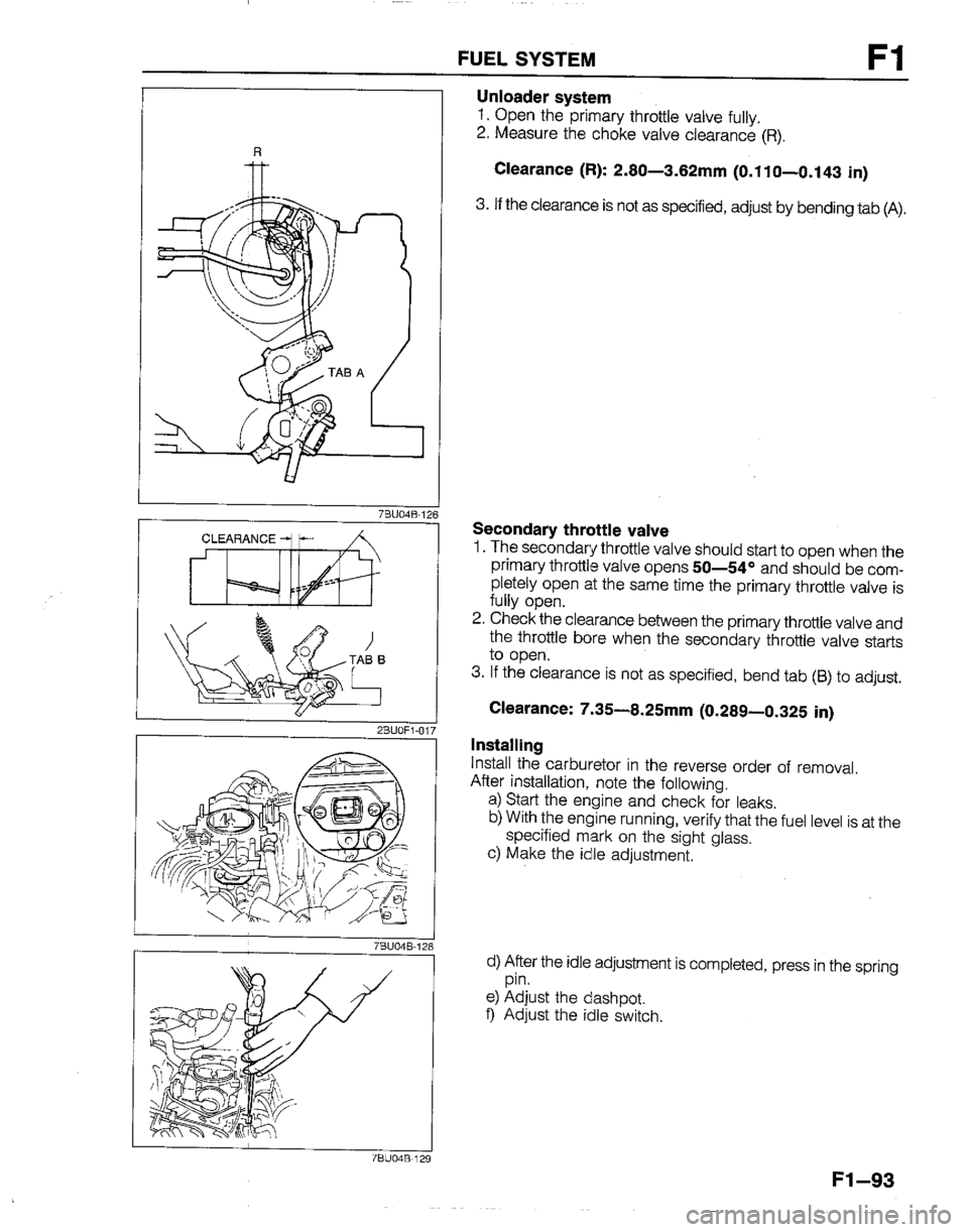 MAZDA B2200 1992  Workshop Manual 