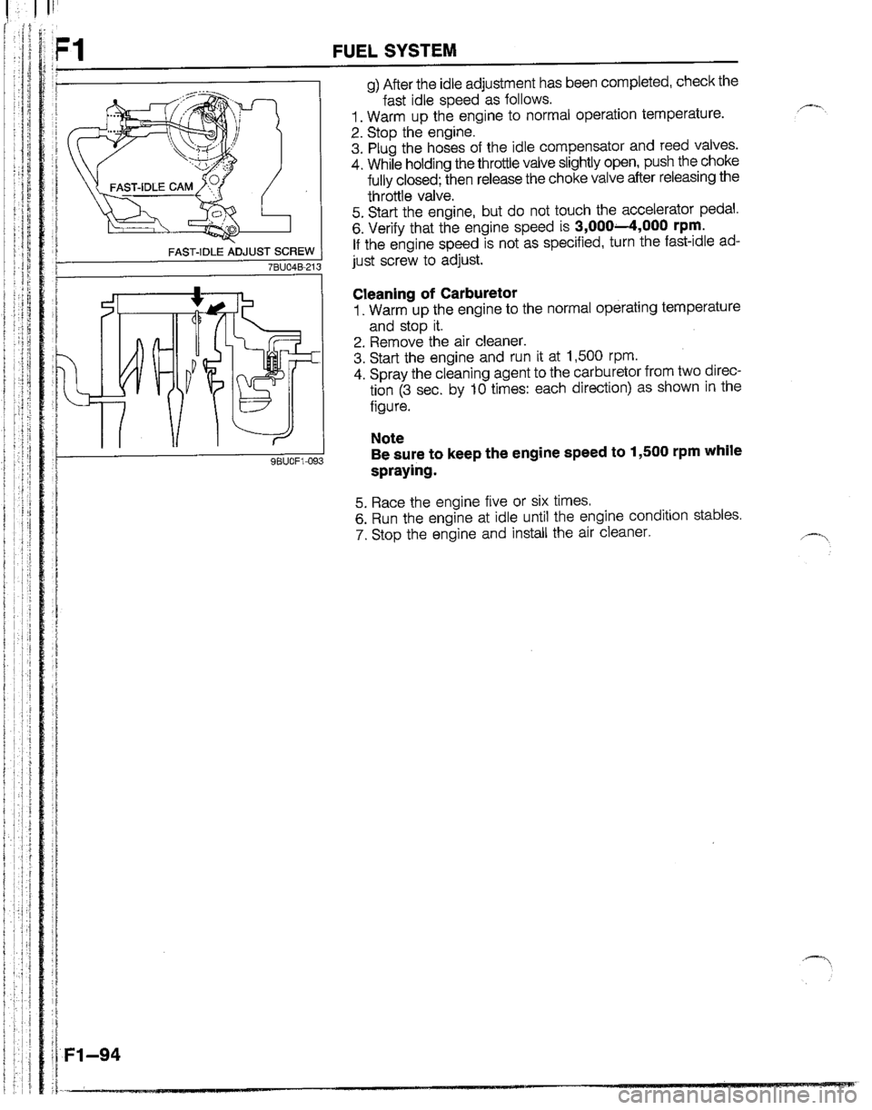 MAZDA B2200 1992  Workshop Manual 