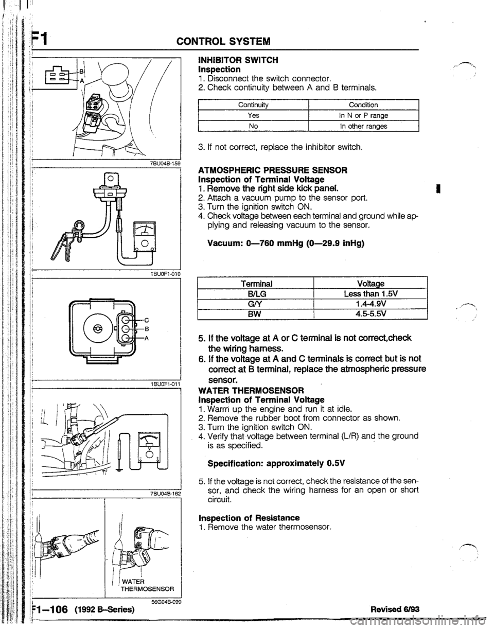 MAZDA B2200 1992  Workshop Manual 