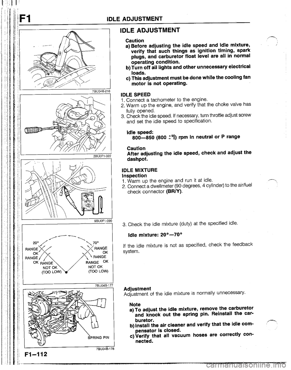 MAZDA B2200 1992  Workshop Manual 