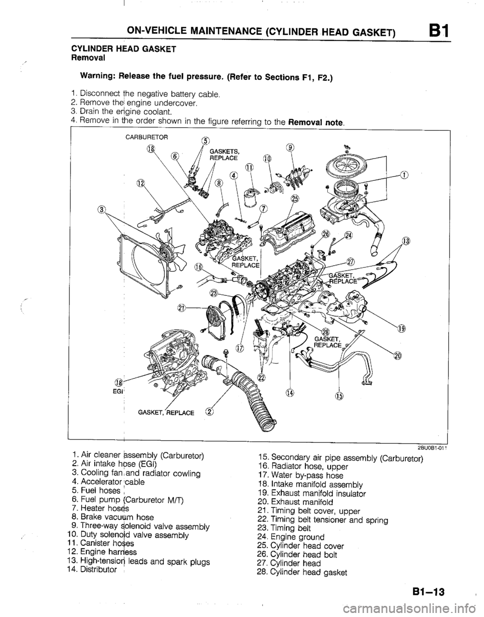 MAZDA B2200 1992  Workshop Manual 