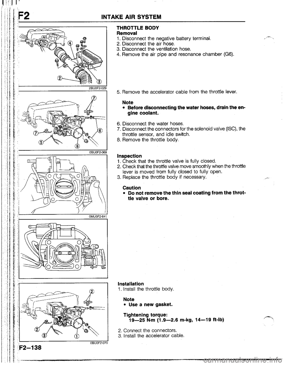 MAZDA B2200 1992  Workshop Manual 