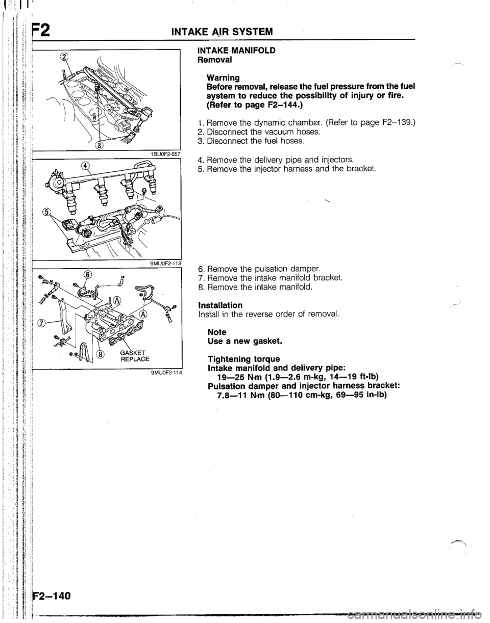 MAZDA B2200 1992  Workshop Manual 