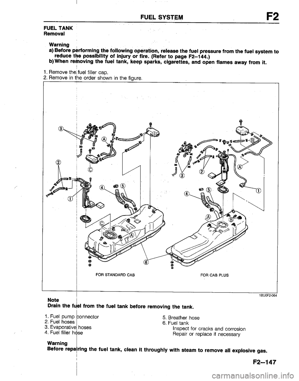 MAZDA B2200 1992  Workshop Manual 