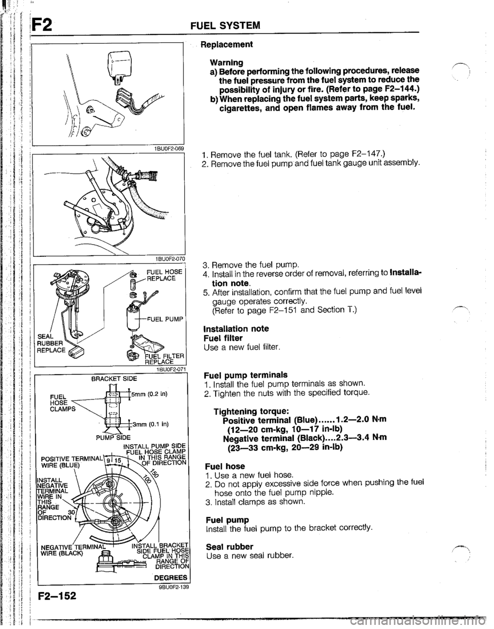 MAZDA B2200 1992  Workshop Manual 