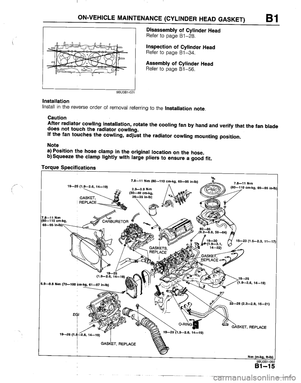 MAZDA B2200 1992  Workshop Manual 
