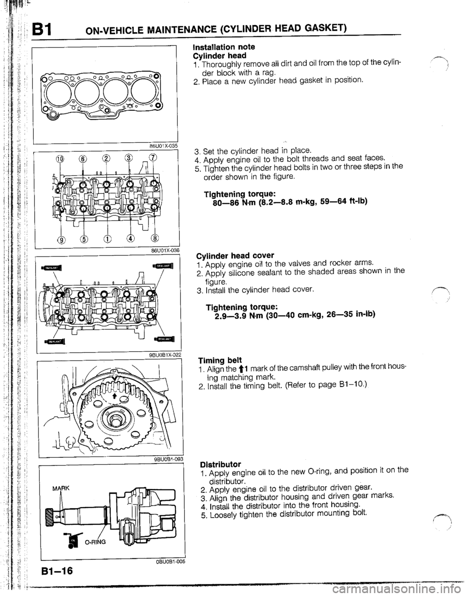 MAZDA B2200 1992  Workshop Manual 