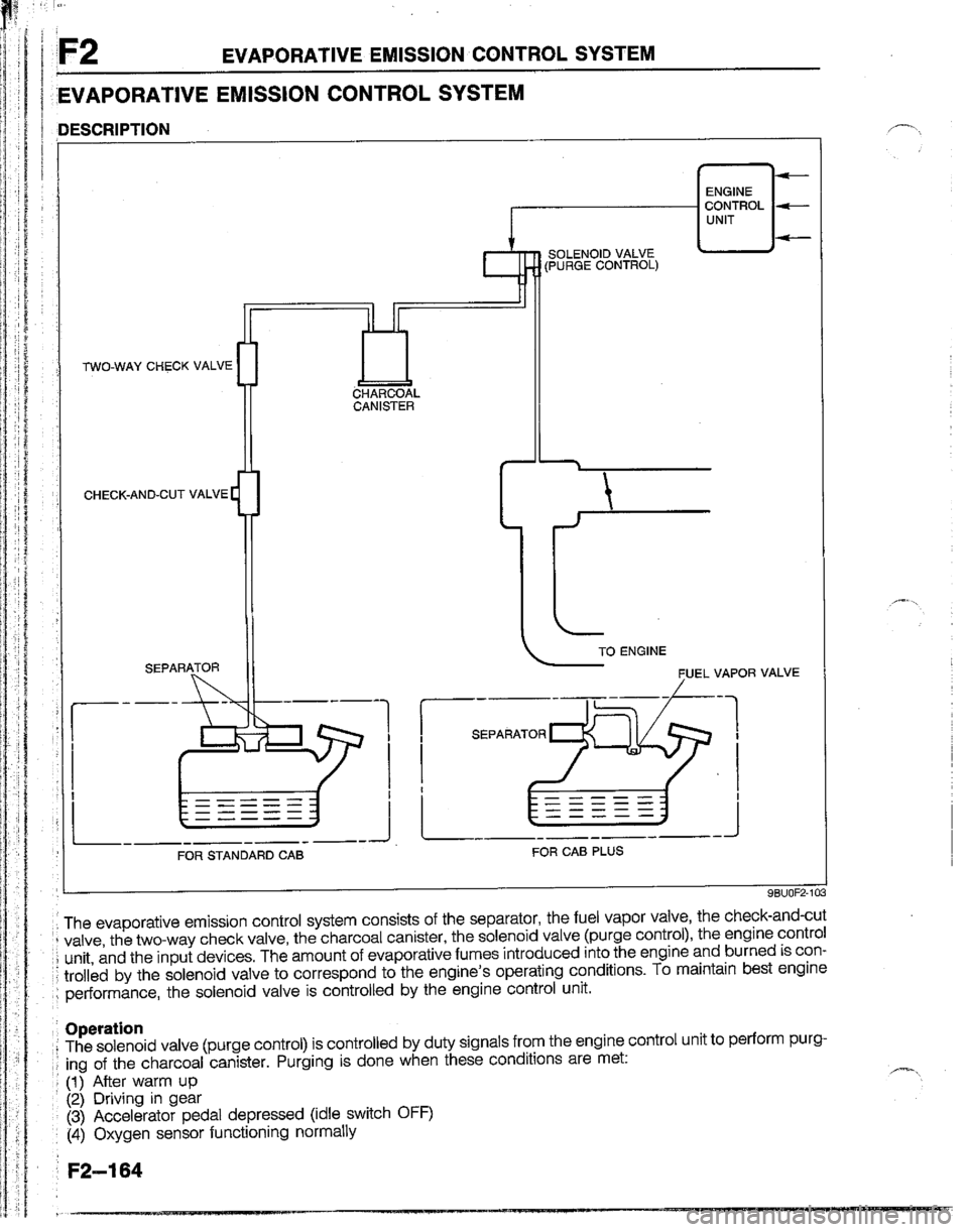 MAZDA B2200 1992  Workshop Manual 