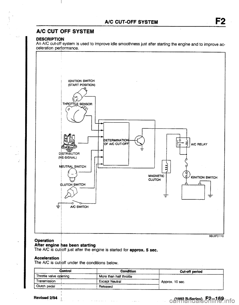 MAZDA B2200 1992  Workshop Manual 