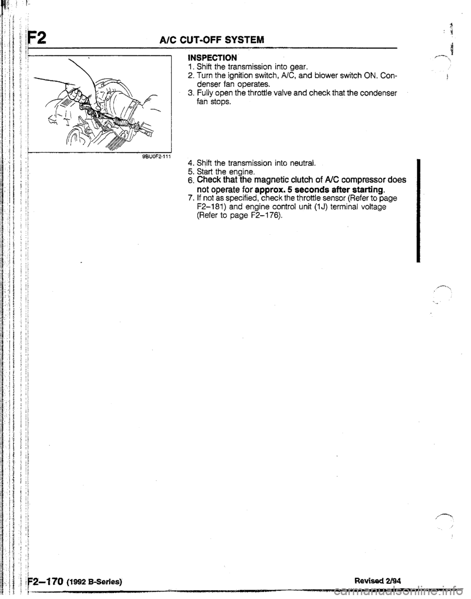 MAZDA B2200 1992  Workshop Manual 