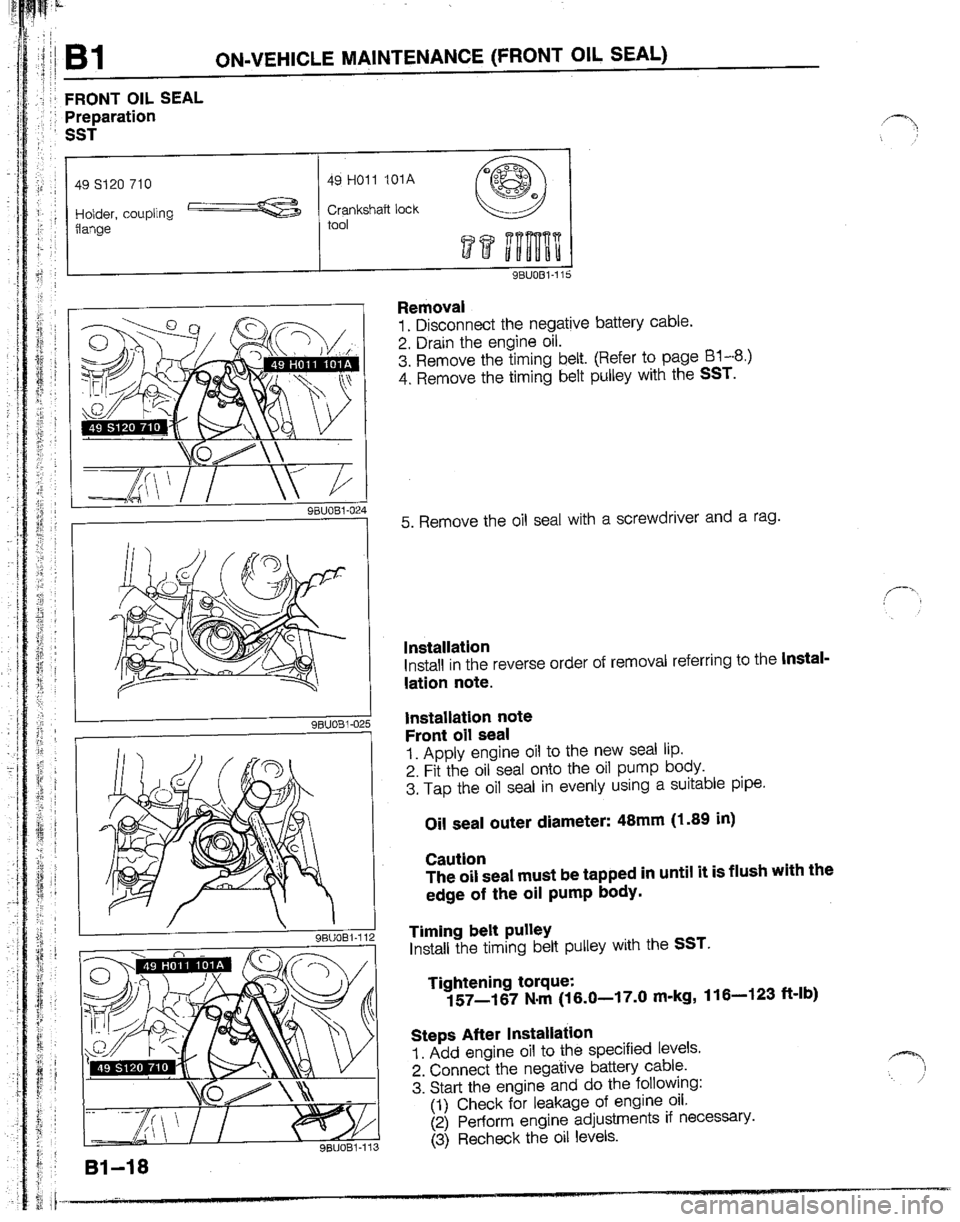 MAZDA B2200 1992  Workshop Manual 