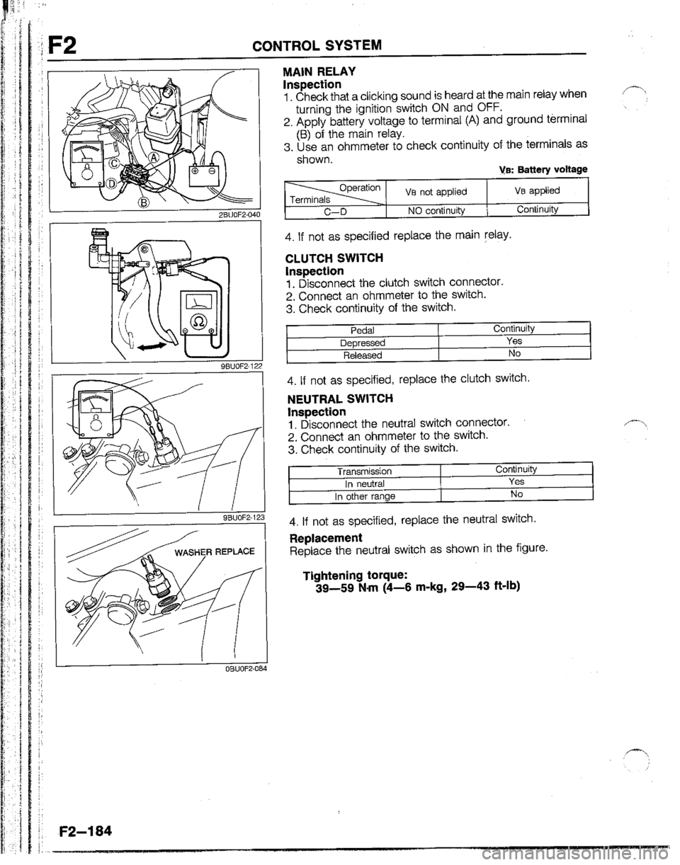 MAZDA B2200 1992  Workshop Manual 