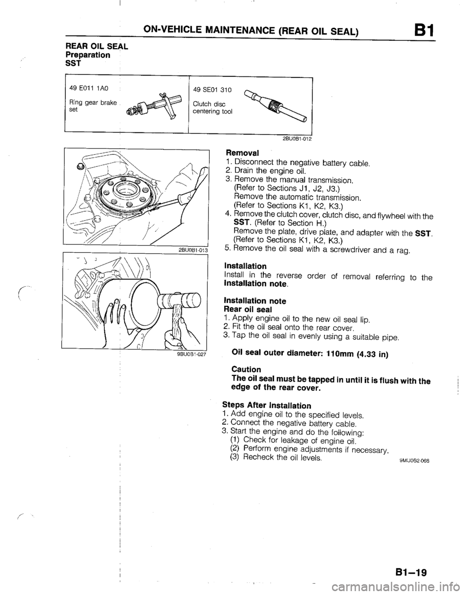 MAZDA B2200 1992  Workshop Manual 