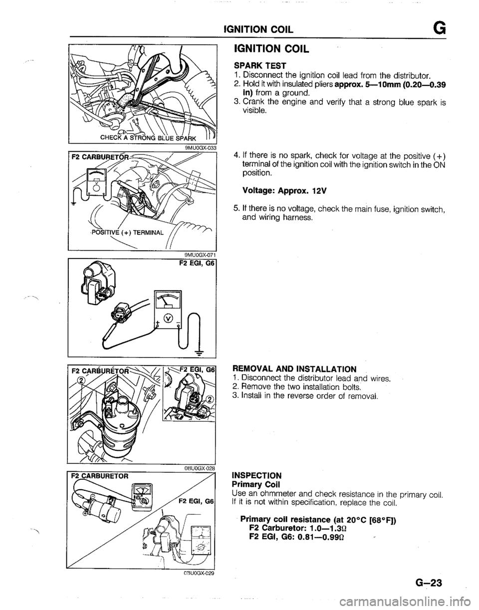 MAZDA B2200 1992  Workshop Manual 