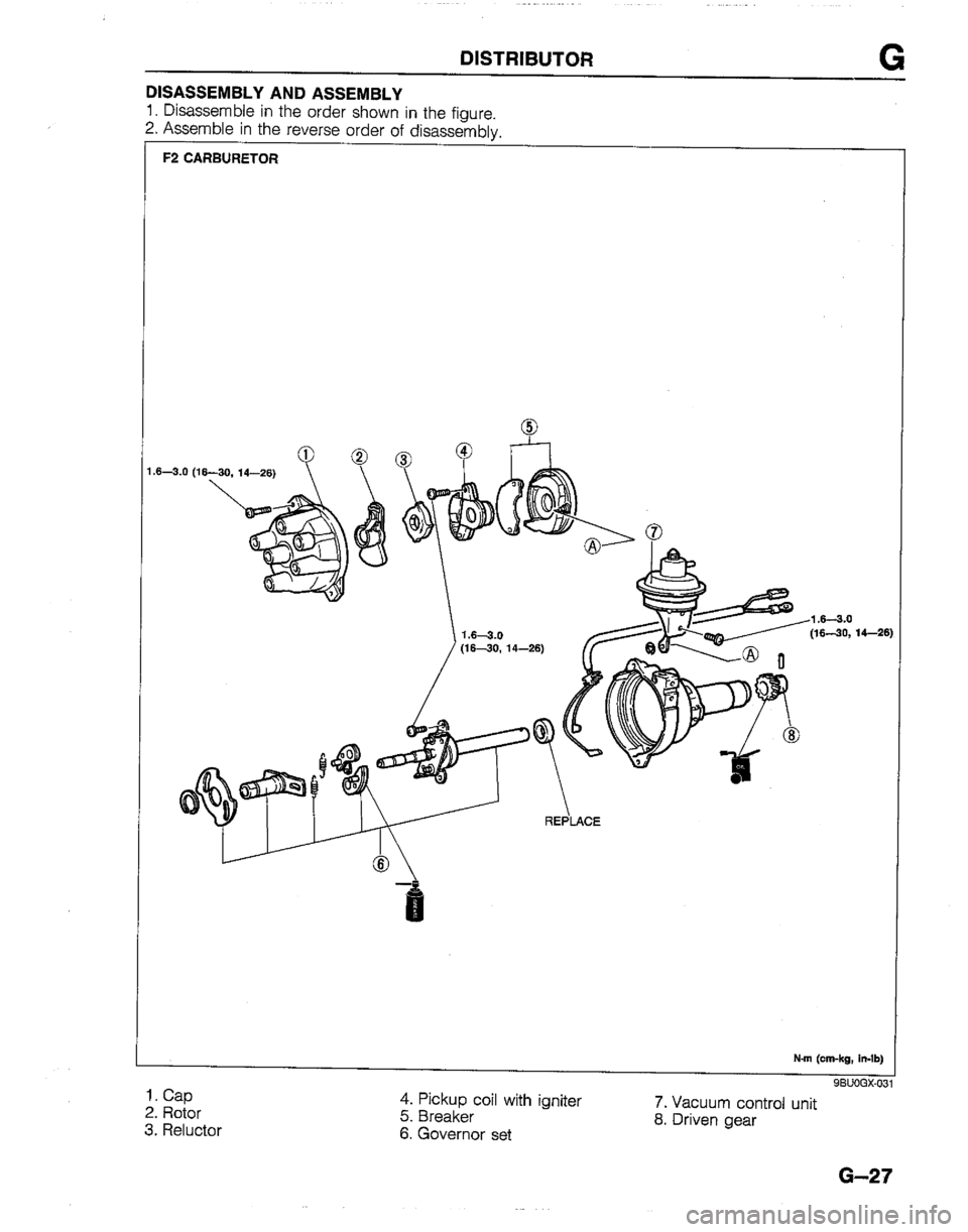 MAZDA B2200 1992  Workshop Manual 