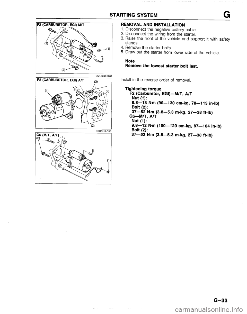 MAZDA B2200 1992  Workshop Manual 