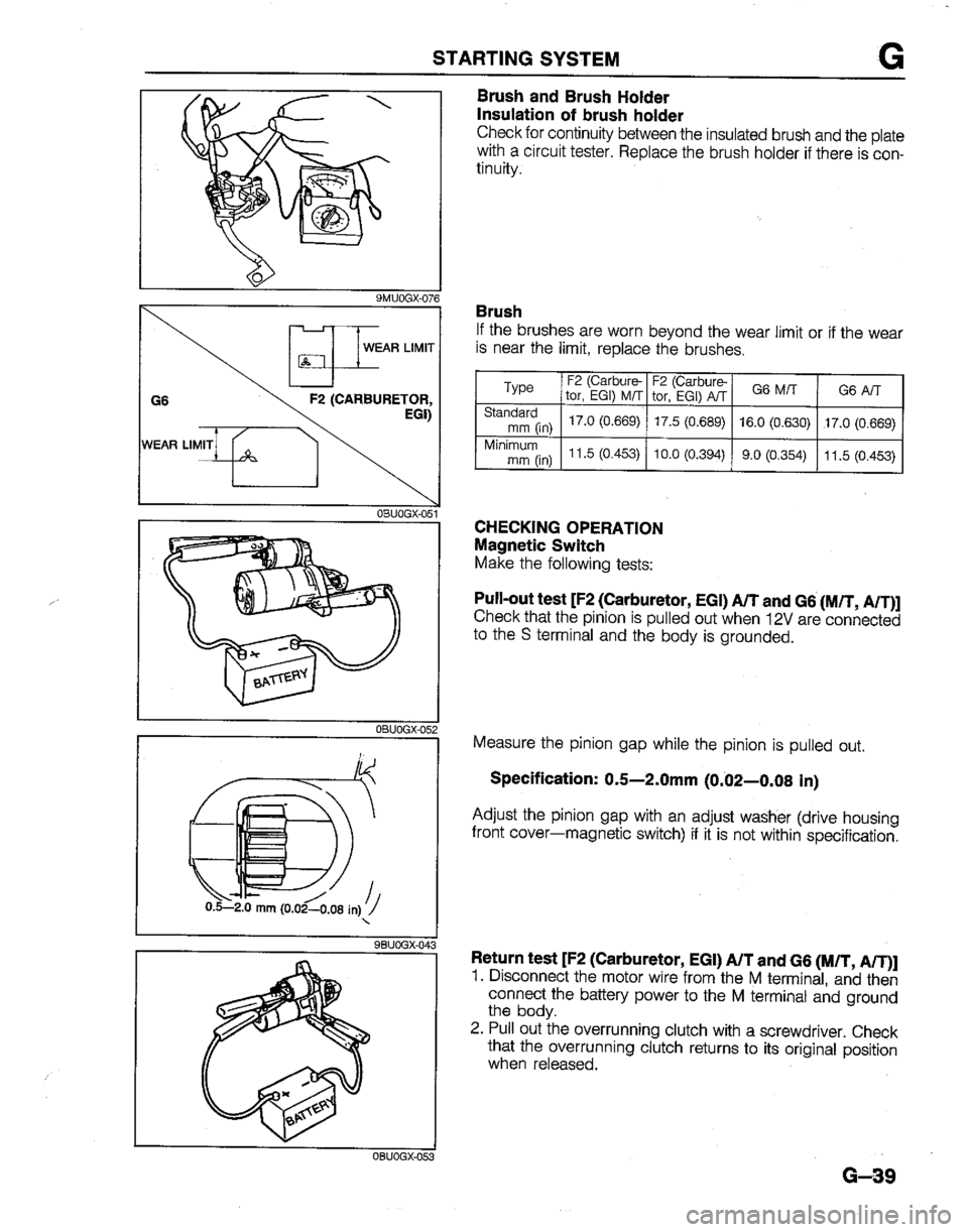 MAZDA B2200 1992  Workshop Manual 