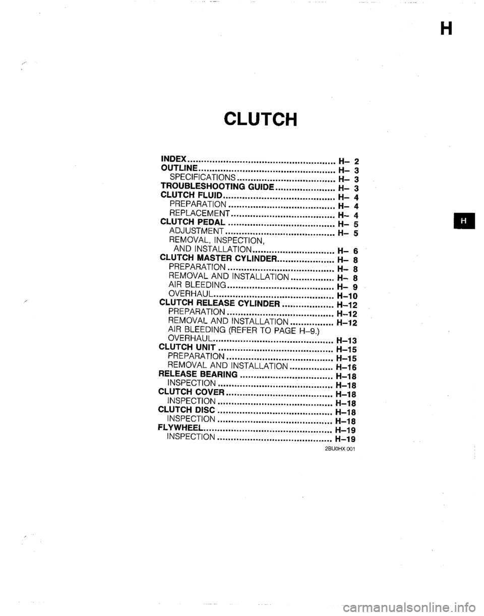 MAZDA B2200 1992  Workshop Manual 