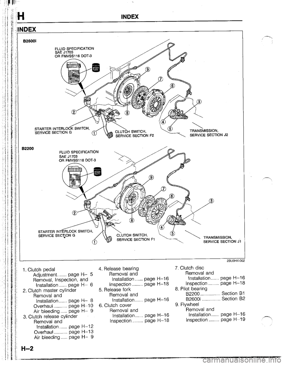 MAZDA B2200 1992  Workshop Manual 