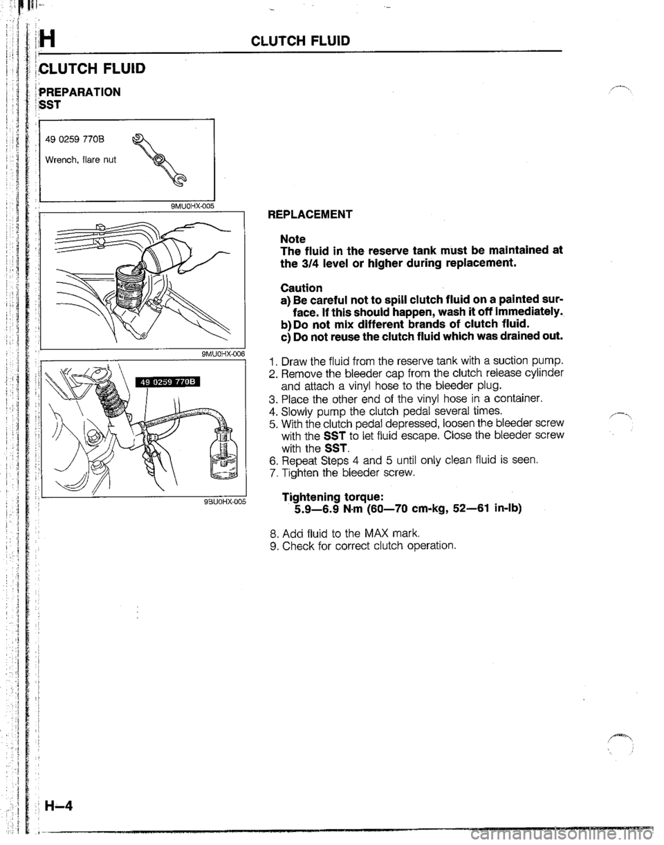 MAZDA B2200 1992  Workshop Manual 