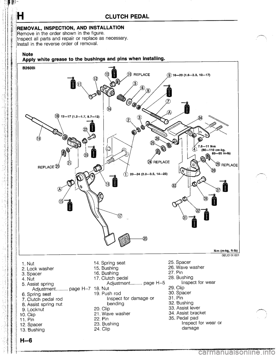 MAZDA B2200 1992  Workshop Manual 
