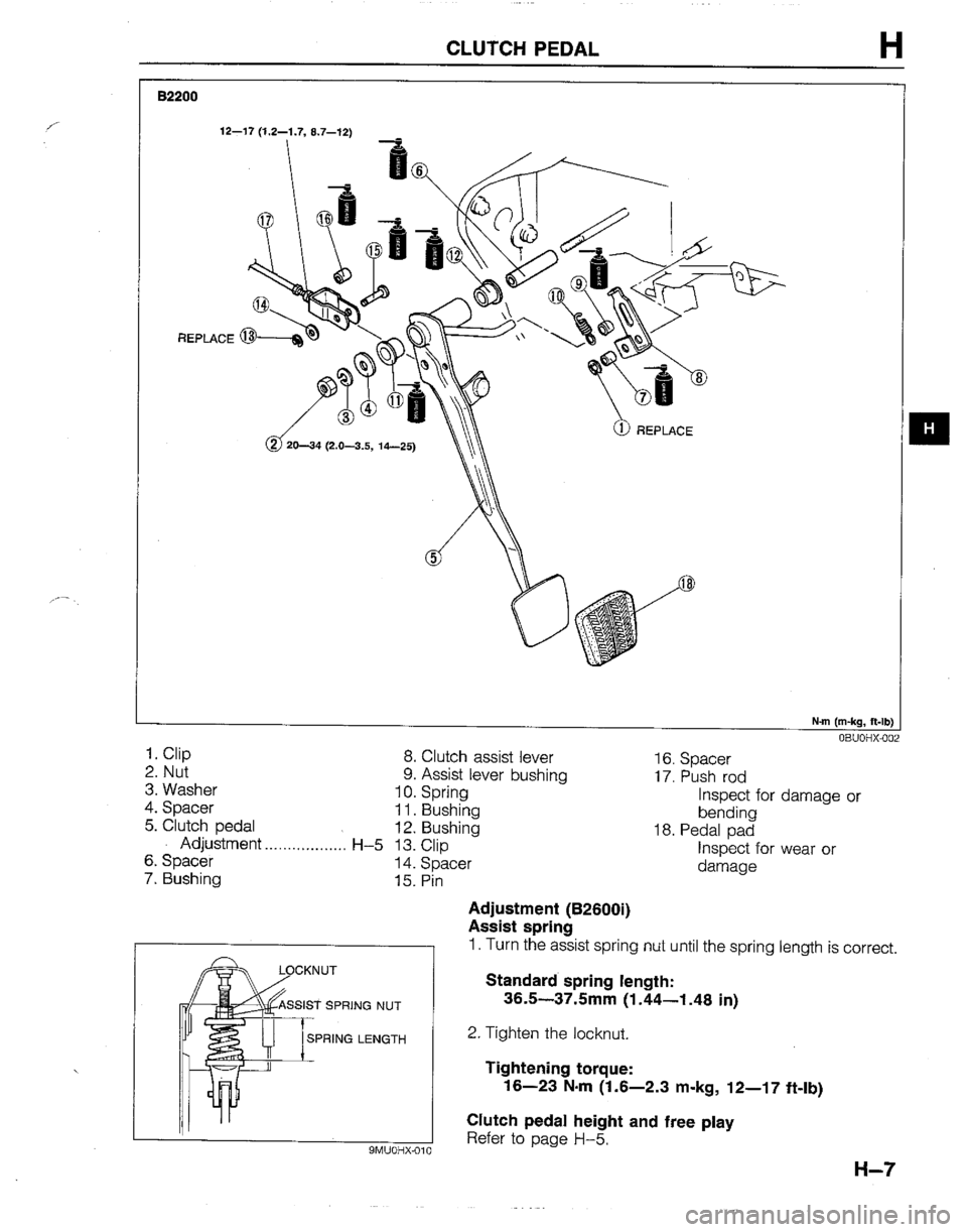 MAZDA B2200 1992  Workshop Manual 