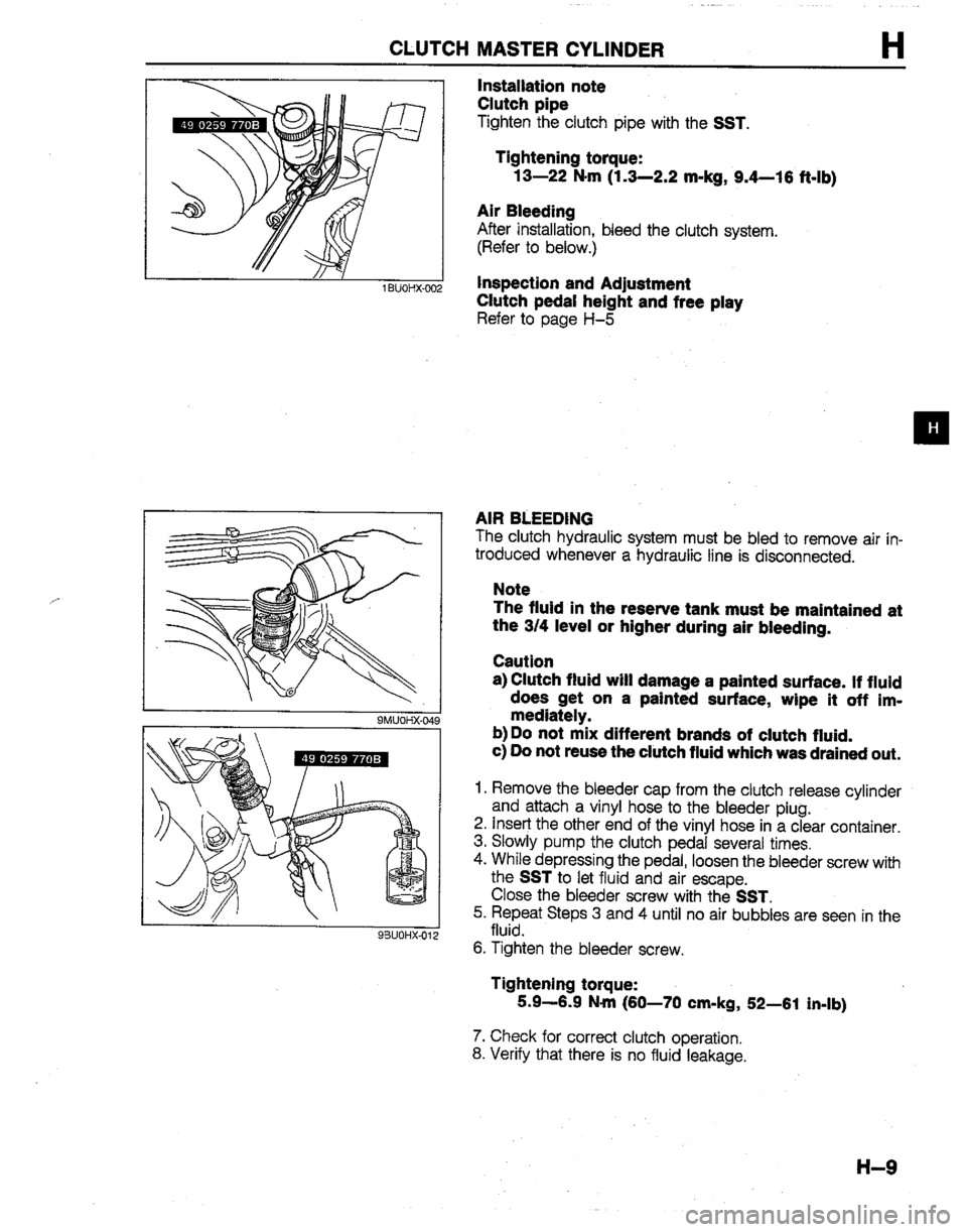 MAZDA B2200 1992  Workshop Manual 