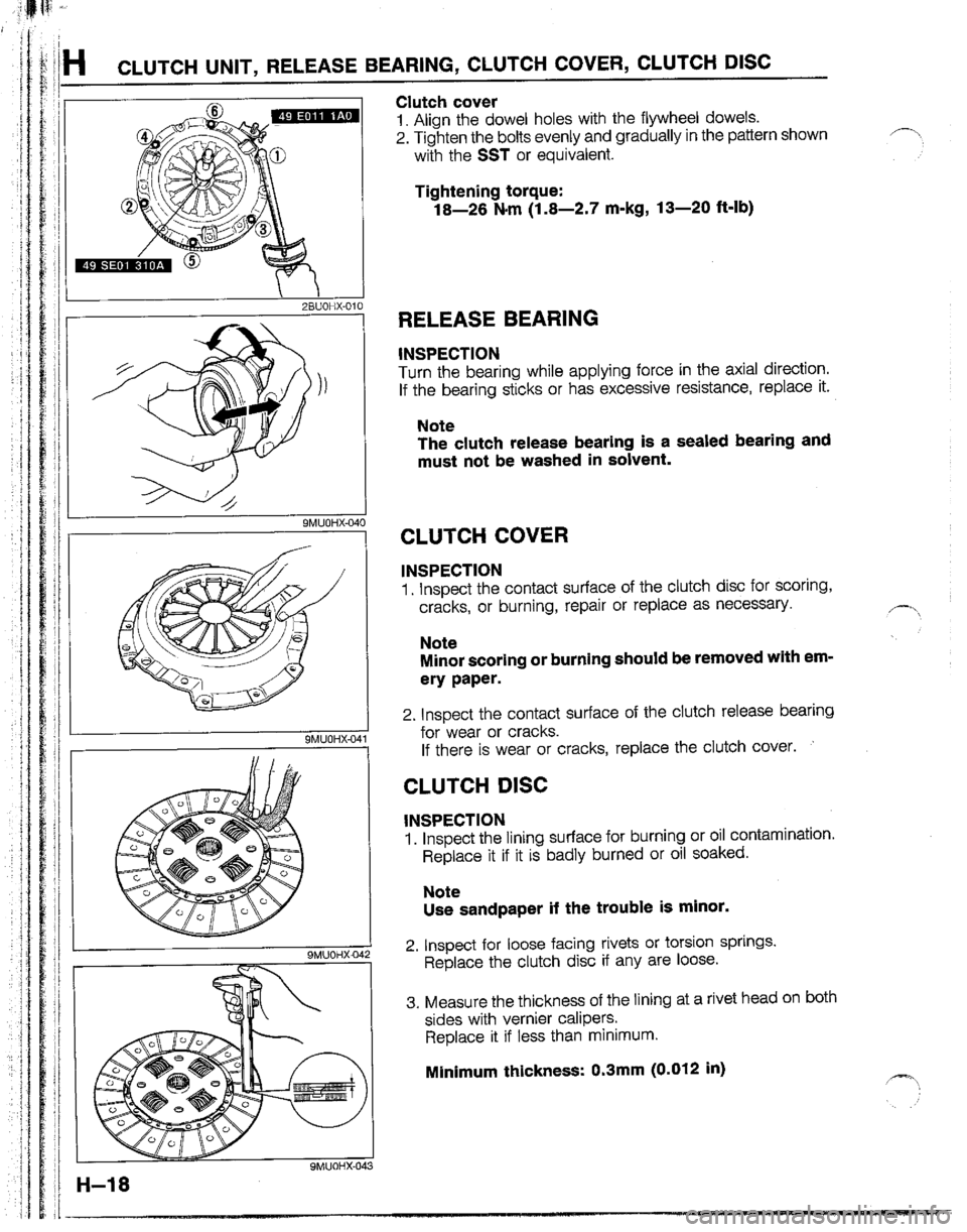 MAZDA B2200 1992  Workshop Manual 