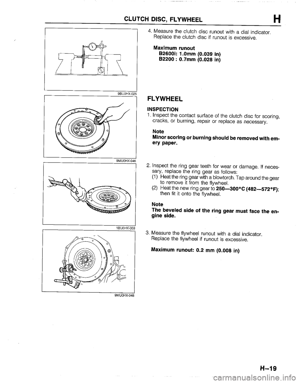 MAZDA B2200 1992  Workshop Manual 