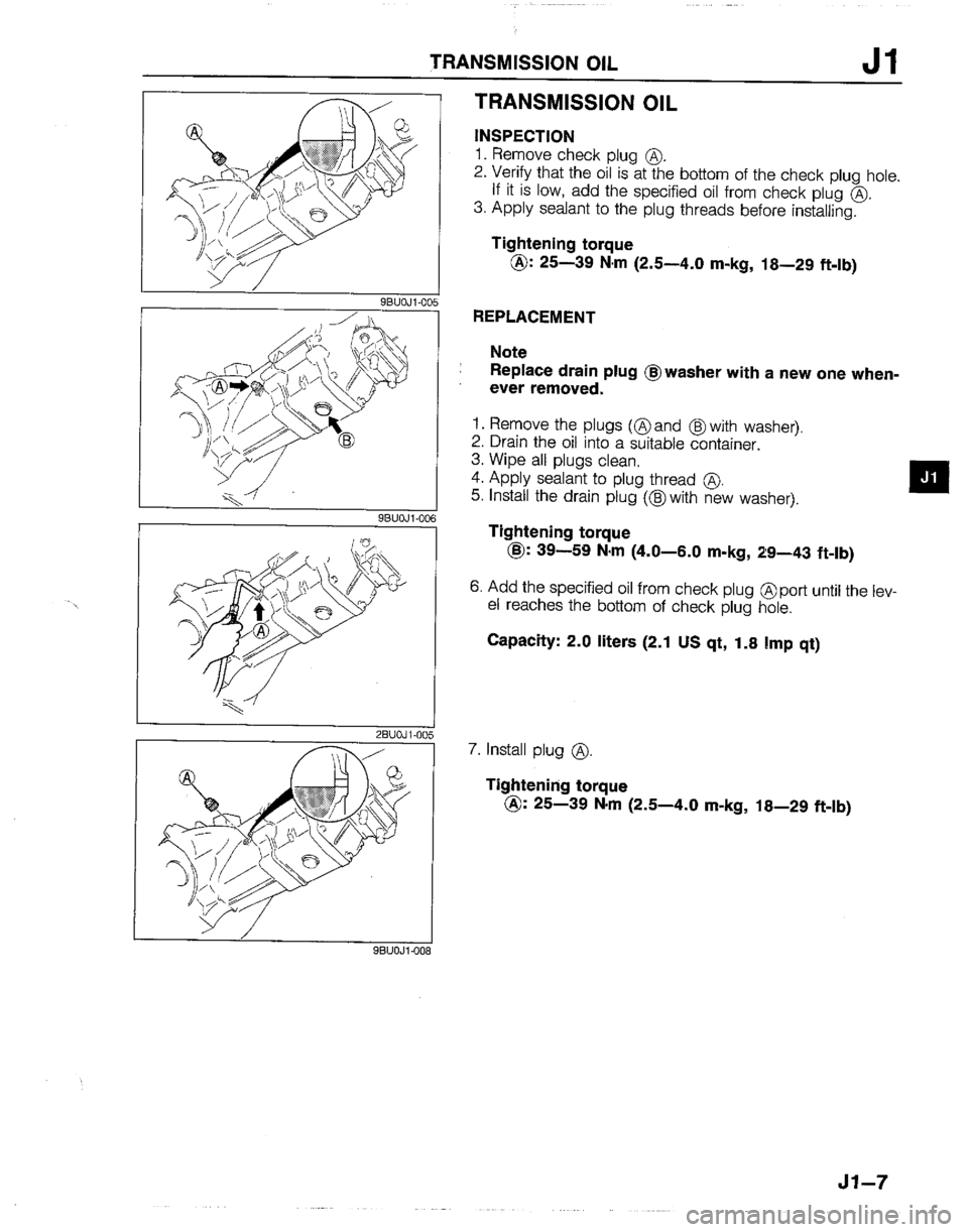 MAZDA B2200 1992  Workshop Manual 