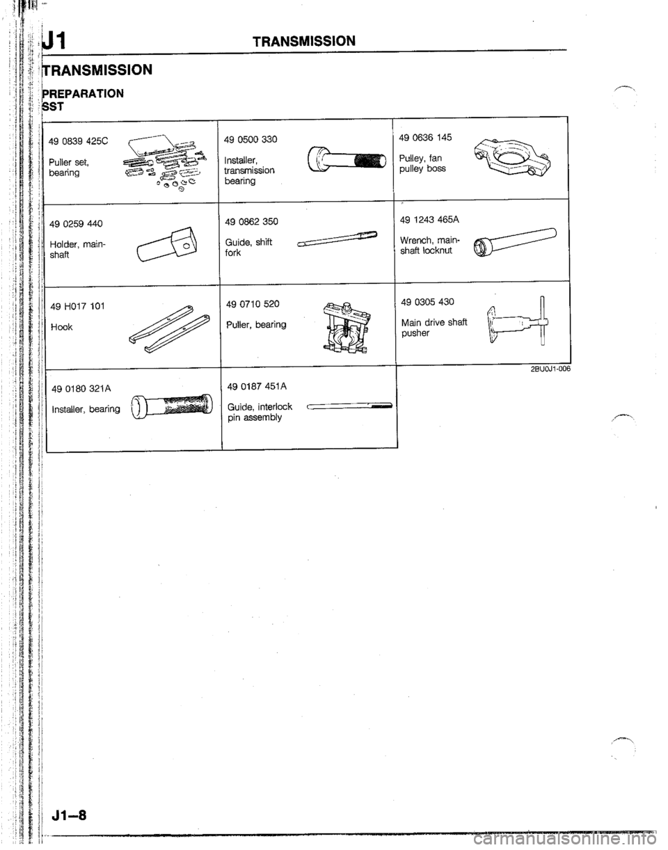MAZDA B2200 1992  Workshop Manual 