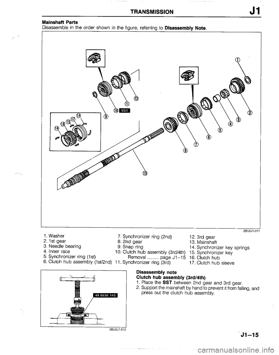 MAZDA B2200 1992  Workshop Manual 